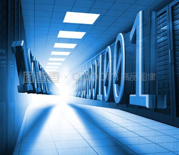 數(shù)據(jù)中心的藍(lán)色二進(jìn)制代碼 數(shù)據(jù)庫與計(jì)算機(jī)網(wǎng)絡(luò)服務(wù)的基石